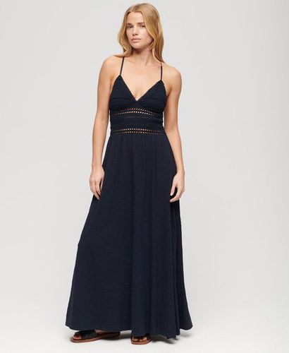 Women's Jersey Lace Maxi Dress Navy / Eclipse Navy - Size: 10 - Superdry - Modalova
