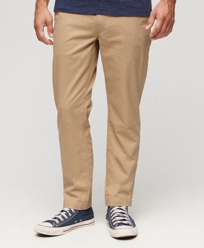 Men's Slim Tapered Stretch Chino Trousers Beige / Shaker Beige - Size: 30/32 - Superdry - Modalova