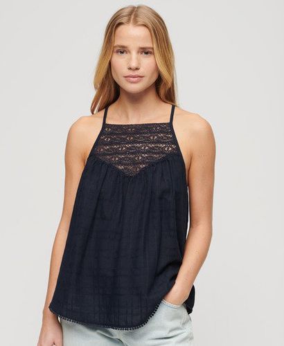 Women's Lace Cami Beach Top Navy / Eclipse Navy - Size: 10 - Superdry - Modalova