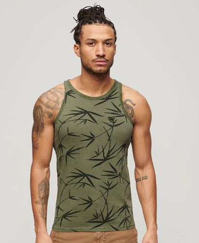 Men's Vintage Overdyed Printed Vest Green / Surplus Goods Olive Green - Size: S - Superdry - Modalova