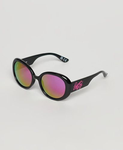 Women's Sdr Oversized Bug Sunglasses Black / Black / Pink Mirror - Size: 1SIZE - Superdry - Modalova