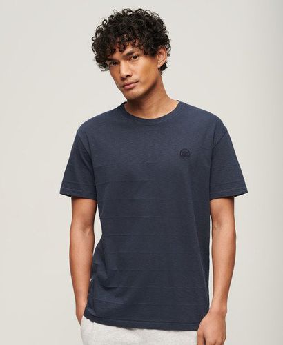 Men's Classic Graphic Embroidered Organic Cotton Vintage Texture T-Shirt, Navy Blue, Size: XL - Superdry - Modalova