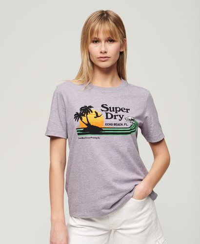 Damen Lässiges Outdoor T-Shirt mit Streifen und Logo-Druck, Größe: 38 - Superdry - Modalova
