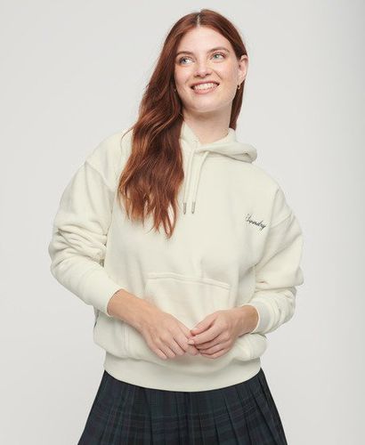 Women's Drop Needle Velour Boxy Hoodie White / Off White - Size: 14 - Superdry - Modalova