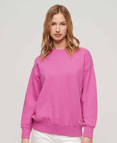 Ladies Boxy Fit Embroidered Logo Essential Sweatshirt, Pink, Size: 16 - Superdry - Modalova