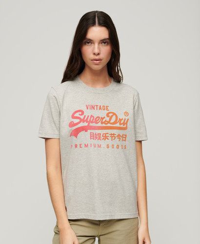 Women's Tonal Graphic Relaxed T-Shirt / Glacier Grey Marl - Size: 10 - Superdry - Modalova