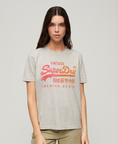 Women's Tonal Graphic Relaxed T-Shirt Light Grey / Glacier Grey Marl - Size: 10 - Superdry - Modalova