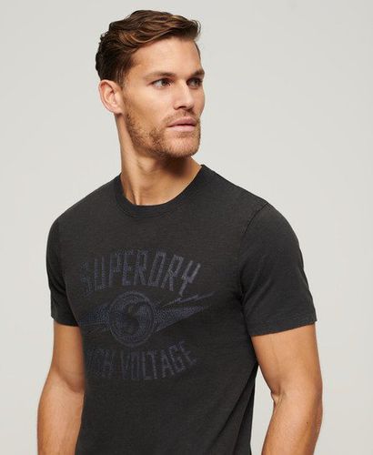 Herren T-Shirt mit Rocker-Grafik im Retro-Look - Größe: M - Superdry - Modalova