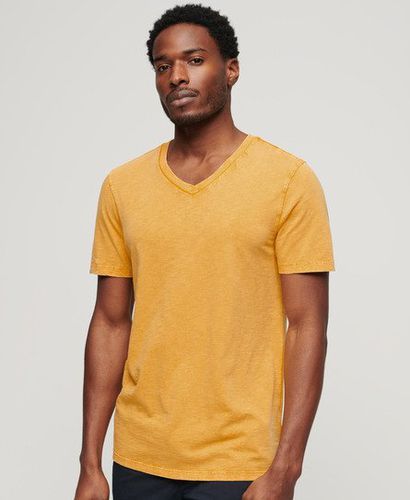 Men's V-Neck Slub Short Sleeve T-Shirt / Desert Ochre - Size: L - Superdry - Modalova