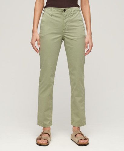 Women's Mid Rise Chino Trousers Green / Dusty Mint Green - Size: 26/32 - Superdry - Modalova