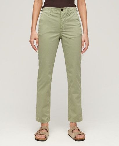 Women's Mid Rise Chino Trousers Green / Dusty Mint Green - Size: 26/32 - Superdry - Modalova