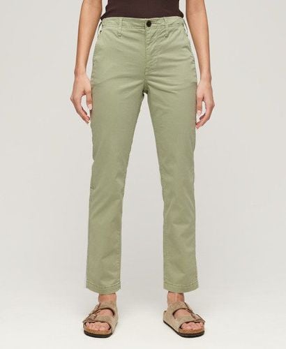 Women's Mid Rise Chino Trousers Green / Dusty Mint Green - Size: 32/30 - Superdry - Modalova