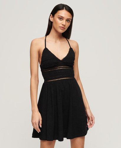Women's Jersey Lace Mini Dress Black - Size: 10 - Superdry - Modalova