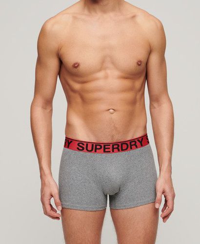 Men's Organic Cotton Trunk Triple Pack Red/Black/Grey / Hike Red Marl/Raven Black Marl/Noos Grey Marl - Size: L - Superdry - Modalova