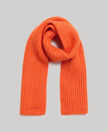 Women's Essential Ribbed Scarf Orange / Flame Orange - Size: One Size - Superdry - Modalova