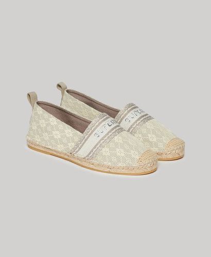 Women's Canvas Espadrille Overlay Shoes White / Moon Rock Grey - Size: 6 - Superdry - Modalova