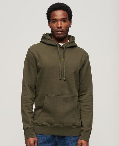 Men's Micro Logo Graphic Loose Hoodie Khaki / Army Khaki - Size: L - Superdry - Modalova