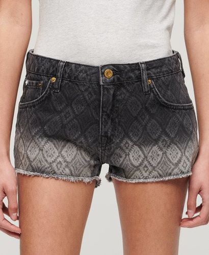 Women's Denim Hot Shorts Black / Wolcott Blackstone Aop - Size: 27 - Superdry - Modalova