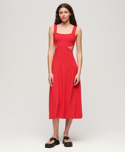 Ladies Slim Fit Jersey Cutout Midi Dress, Red, Size: 10 - Superdry - Modalova