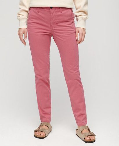 Women's Mid Rise Chino Trousers Pink / Mauve Pink - Size: 26/32 - Superdry - Modalova