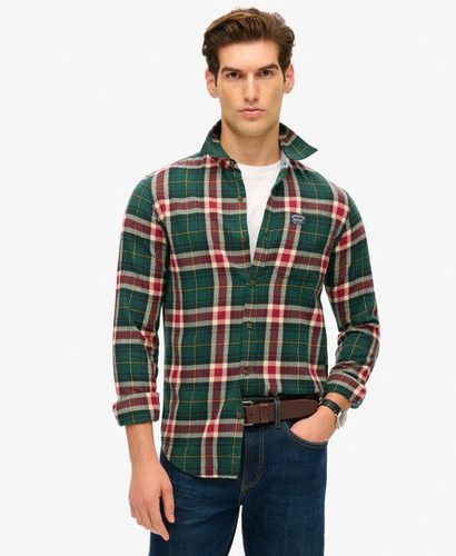 Men's Long Sleeve Cotton Lumberjack Shirt Green / Oregon Check Green - Size: L - Superdry - Modalova