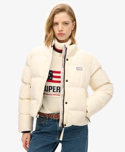 Women's Sports Puffer Cropped Jacket White / Off White - Size: 10 - Superdry - Modalova