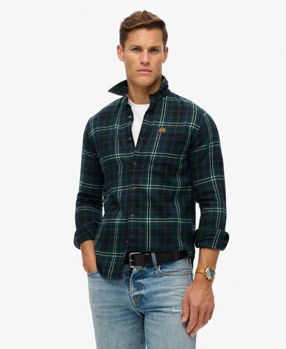 Men's Long Sleeve Cotton Lumberjack Shirt Green / Frontier Check Navy - Size: XL - Superdry - Modalova