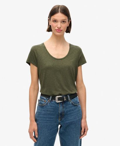 Women's Studios Scoop Neck T-Shirt Khaki / Army Khaki Green - Size: 12 - Superdry - Modalova