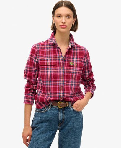 Women's Lumberjack Check Flannel Shirt Red / Berry Red Check - Size: 10 - Superdry - Modalova