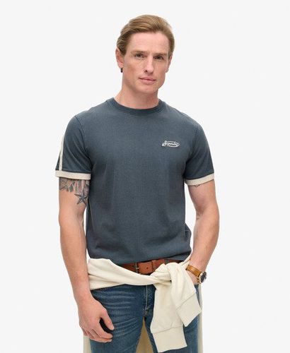 Men's Essential Logo Retro Striped T-Shirt Navy / Lauren Navy - Size: S - Superdry - Modalova