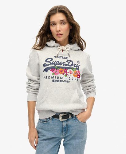 Damen Premium Hoodie mit Vintage Logo und Blumenmotiv - Größe: 44 - Superdry - Modalova