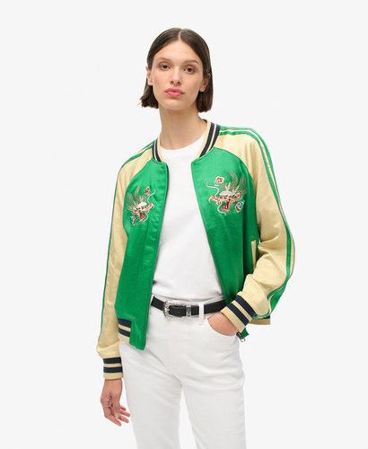 Women's Sukajan Embroidered Bomber Jacket Green / Bowling Green - Size: 14 - Superdry - Modalova