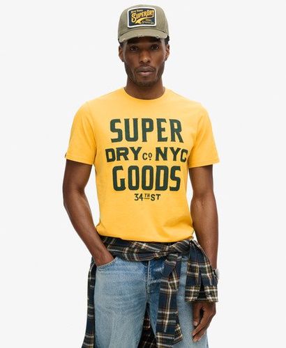 Men's Men's Classic Graphic Print Embroidered Script T-Shirt, Yellow and Green, Size: XL - Superdry - Modalova