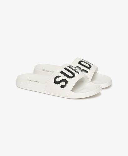 Men's Vegan Core Pool Sliders White / Optic/black - Size: 8-9 - Superdry - Modalova