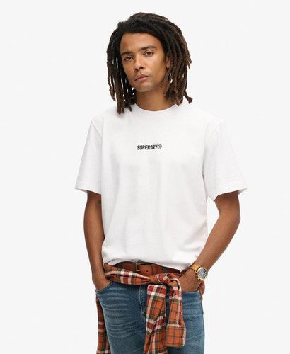 Men's Micro Logo Graphic Loose T-Shirt White / Brilliant White - Size: L - Superdry - Modalova