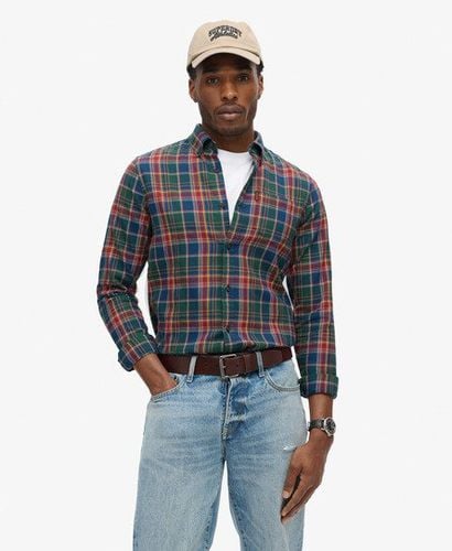 Men's Organic Cotton Vintage Check Shirt Green/Red / Upstate Check Multi - Size: M - Superdry - Modalova