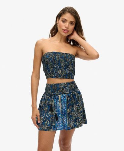 Women's St Tropez Paisley Bandeau Top Navy/Blue/White / Navy Leaf Paisley - Size: 12 - Superdry - Modalova