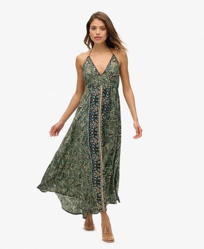 Women's St Tropez Paisley Maxi Dress Green / Green Leaf Paisley - Size: 10-12 - Superdry - Modalova