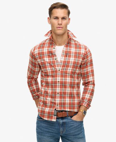 Men's Organic Cotton Vintage Check Shirt White / Frontier Check White - Size: M - Superdry - Modalova