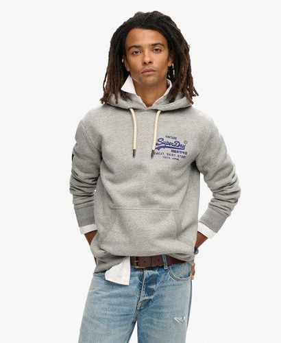 Men's Classic Vintage Logo Graphic Hoodie Grey / Athletic Grey Marl - Size: M - Superdry - Modalova