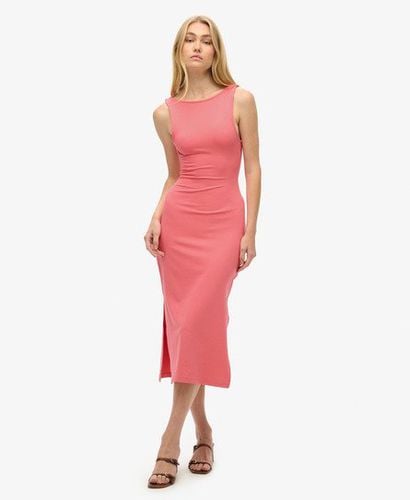 Women's Jersey Twist Back Midi Dress Pink / Desert Rose Pink - Size: 10 - Superdry - Modalova