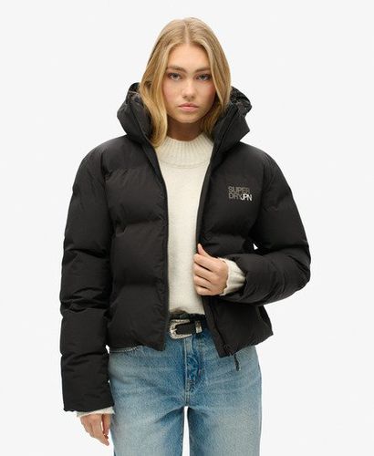 Women's Hooded Boxy Puffer Jacket Black - Size: 12 - Superdry - Modalova