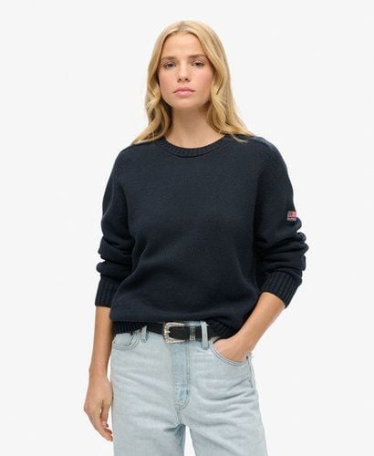 Women's Slouchy Knitted Crew Sweatshirt Navy / Deep Navy - Size: 12 - Superdry - Modalova