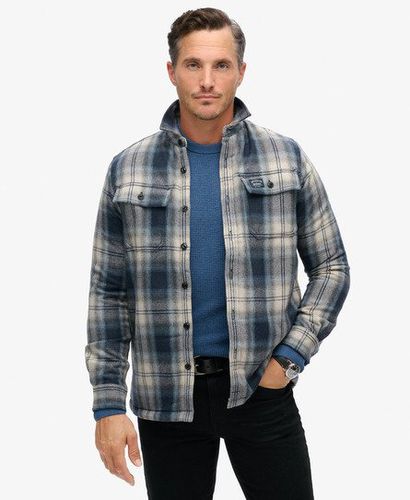 Men's Wool Miller Overshirt Dark Blue / Roderick Check Dark Blue - Size: S - Superdry - Modalova