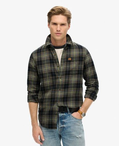 Men's Long Sleeve Cotton Lumberjack Shirt Black / Drayton Check Black - Size: M - Superdry - Modalova