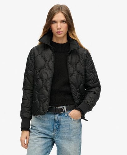 Ladies Lightweight Quilted Studios Cropped Liner Jacket, Black, Size: 12 - Superdry - Modalova