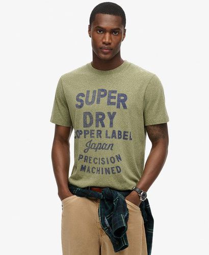 Men's Copper Label Workwear T-Shirt Green / Hushed Olive Grit - Size: L - Superdry - Modalova