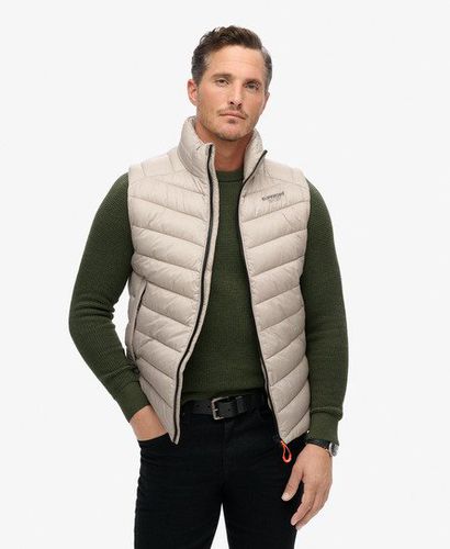 Men's Non-Hooded Fuji Padded Gilet Beige / Chateau Gray - Size: L - Superdry - Modalova