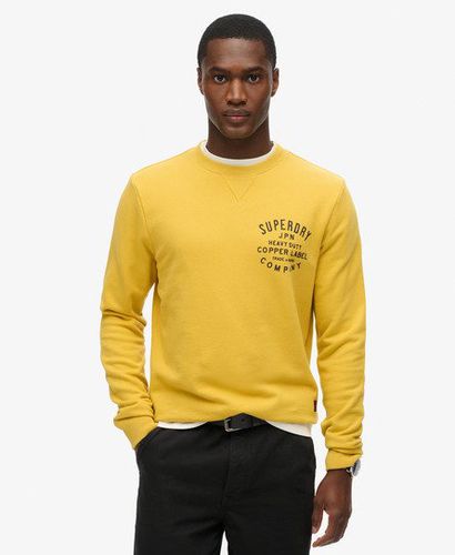 Men's Copper Label Graphic Crew Sweatshirt Yellow / Pigment Yellow - Size: L - Superdry - Modalova