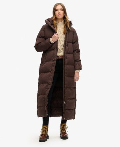 Women's Classic Maxi Hooded Puffer Coat, Dark Brown, Size: 10 - Superdry - Modalova